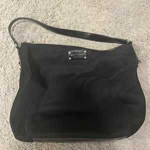 Vintage Kate Spade black nylon with patent leather strap and bottom purse